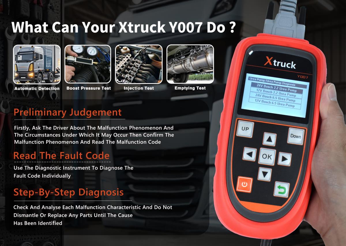 Xtruck Y007 Urea Pump Diagnostic Tool Support for 6.5/2.2